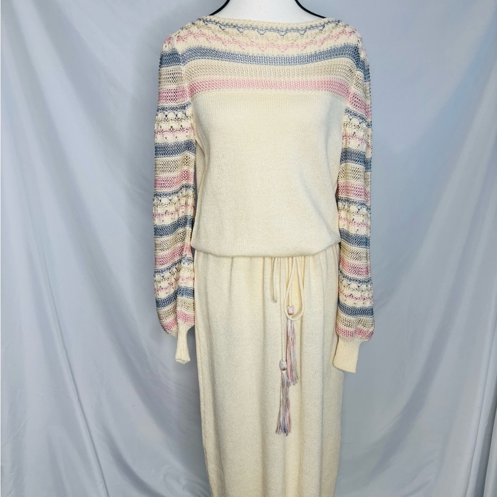 Vintage 1970s Oscar de La Renta Knit Sweater Dress
